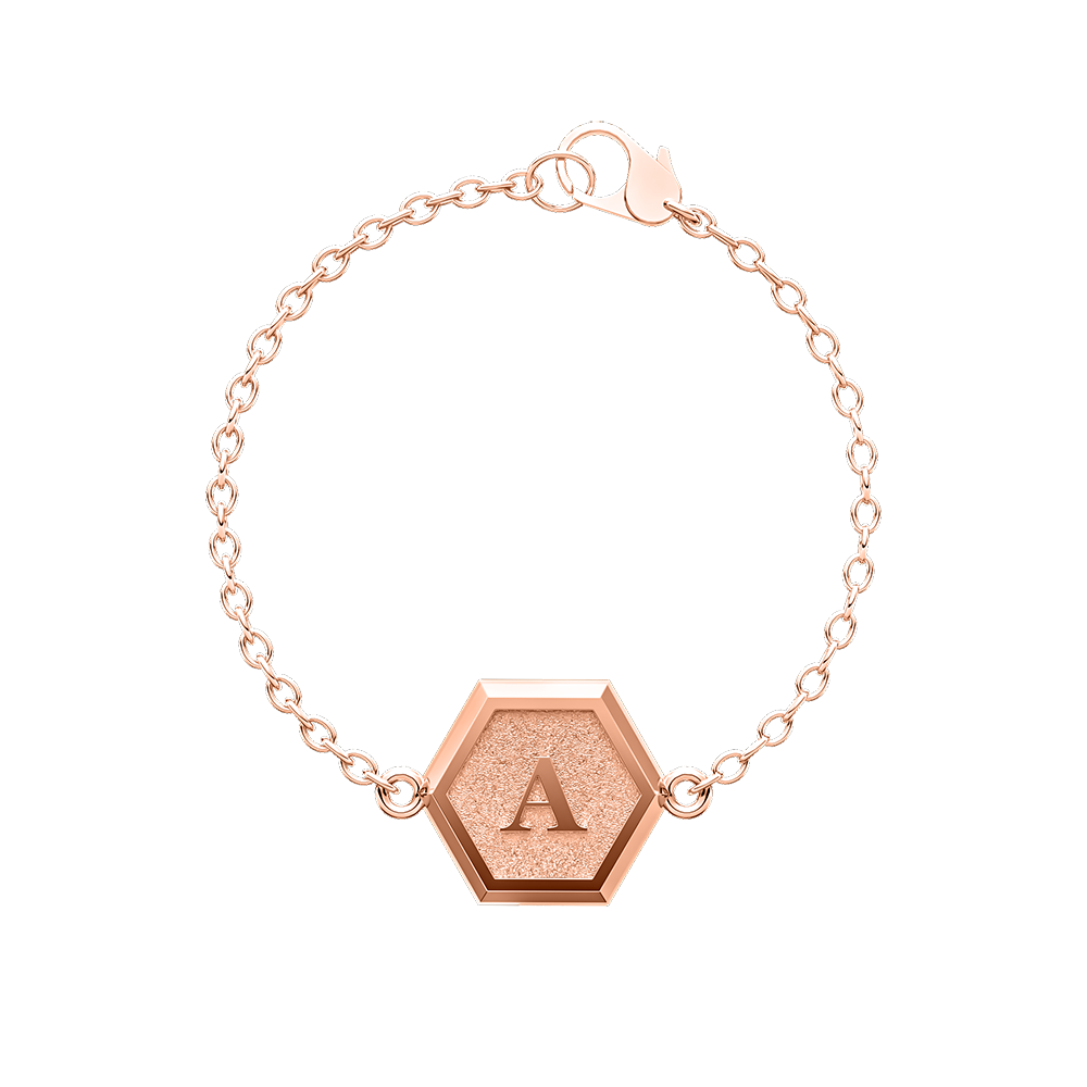 Hexagonal Initial Bracelet