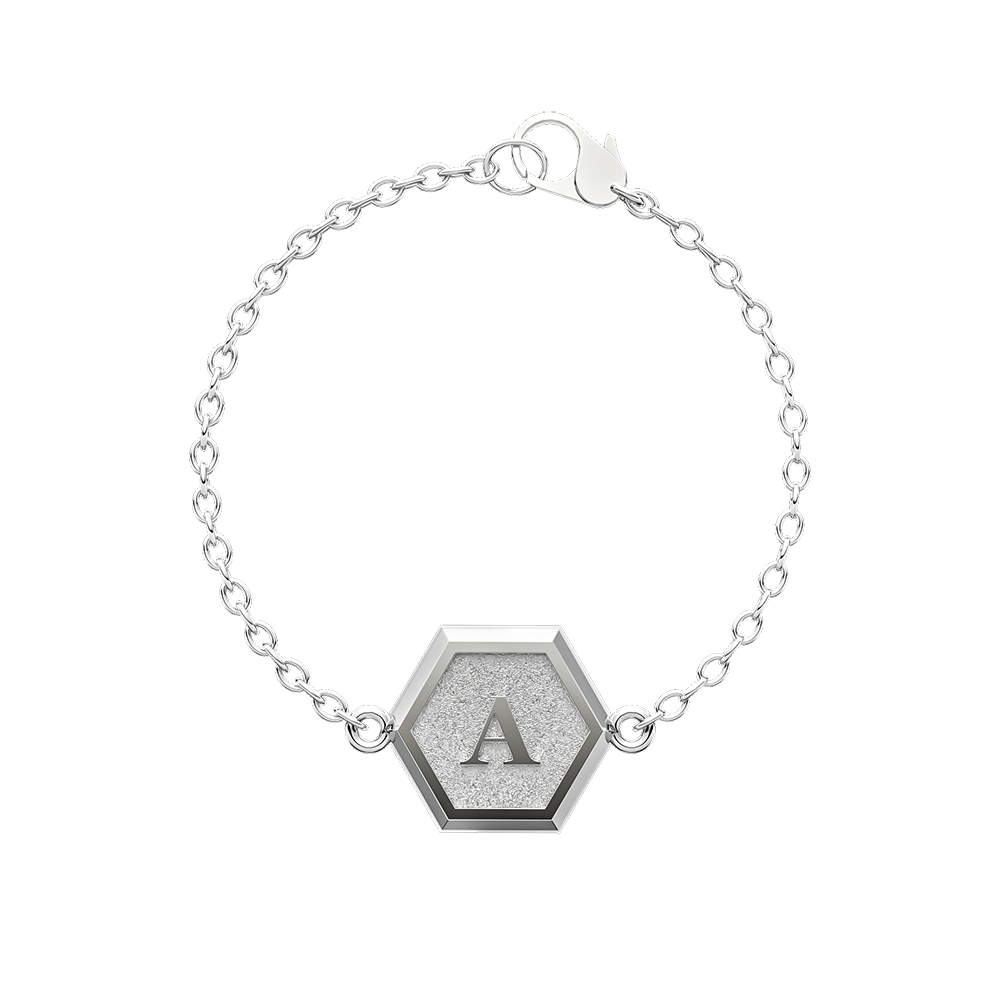 Hexagonal Initial Bracelet