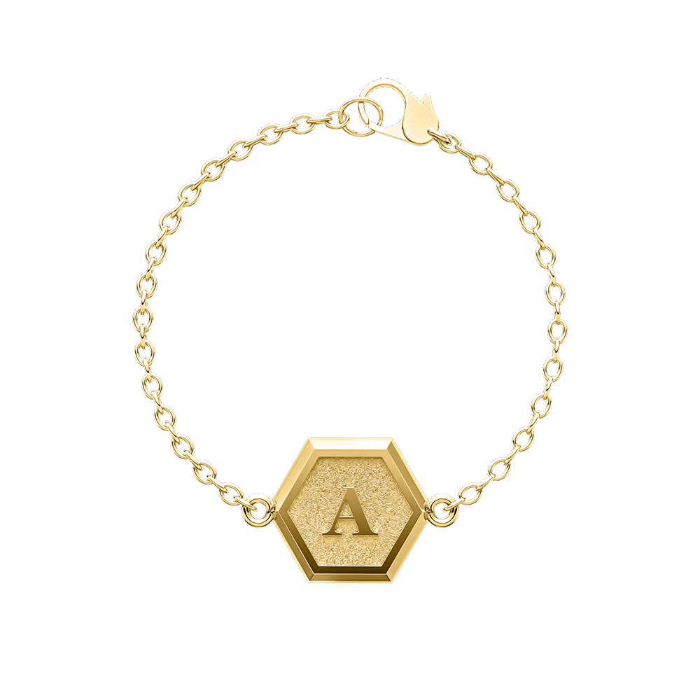 Hexagonal Initial Bracelet